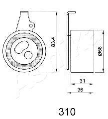 Ролик модуля натяжителя ремня ASHIKA 45-03-310
