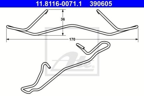 Комплект монтажних колодок ATE 11.8116-0071.1