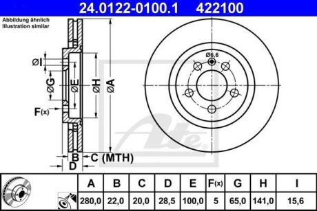 Гальмівний диск ATE 24012201001
