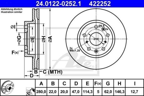 Гальмівний диск ATE 24.0122-0252.1