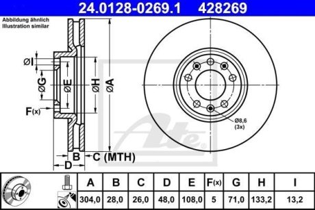 Тормозной диск ATE 24.0128-0269.1