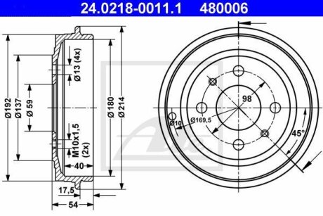 Гальмівний барабан ATE 24021800111