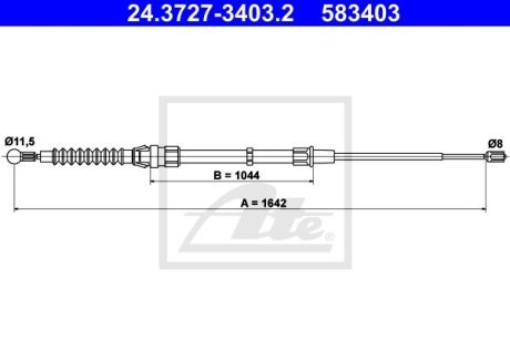 Трос тормоза ATE 24.3727-3403.2