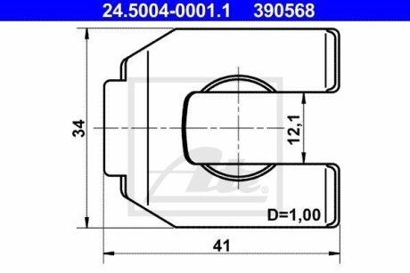 Кронштейн тормозной шланг. ATE 24500400011