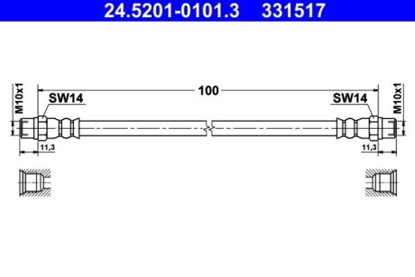 ШЛАНГ тормозной ATE 24520101013