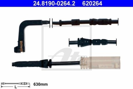 Датчик зносу колодок гальмівних ATE 24.8190-0264.2