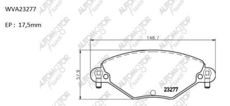 Колодки гальмівні дискові передні Citroen C5 2.0i; 16V; 2.0 HDi (00-) AUTOMOTOR France ABP2002 (фото 1)