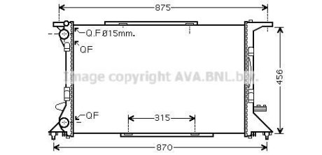 Радиатор охлаждения двигателя Audi A4 1,8i 2,0i 2,0d 08>, A6 Q5. AVA COOLING AI2306