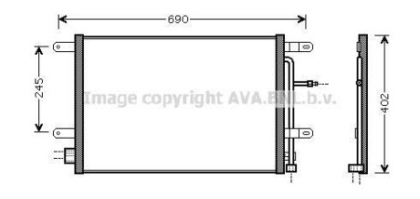 Радиатор кондиционера Audi A4 04>08. AVA COOLING AI5238