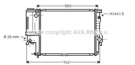 Радиатор, система охлаждения двигателя AVA COOLING BWA2186