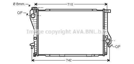 Радиатор охлаждения двигателя BMW 5e39 520-540i 98>04, 7e38 728-740i 98>01. AVA COOLING BWA2233