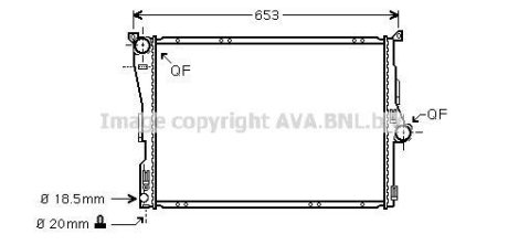 Радиатор охлаждения двигателя BMW 3e90 316-330i AC+/- AVA AVA COOLING BWA2291