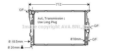 Радиатор, система охлаждения двигателя AVA COOLING BWA2303