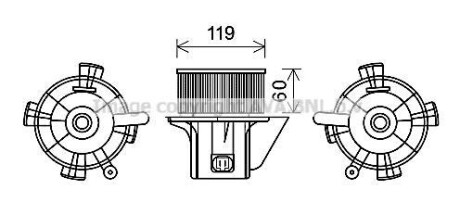 Вентилятор опалювача салону Citroen C4 (04-11), Peugeot 307 (00-08) AC+ (AVA COOLING CN8299