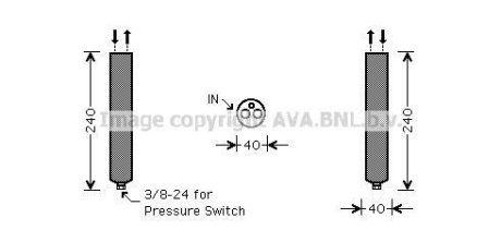 Осушитель кондиционера Nissan X-Trail 2,0i 01>08 08>, FX 35 08> AVA COOLING DND267