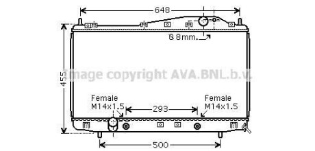 Радіатор охолодження двигуна Chevrolet Epica (06-), Evanda (04-) AT AVA AVA COOLING DW2055 (фото 1)