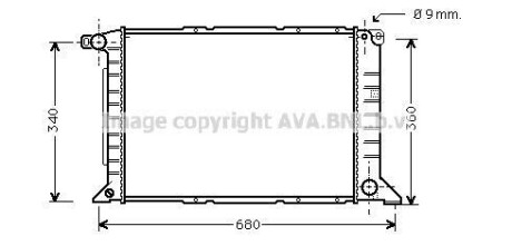 Радіатор охолодження двигуна Ford Tranzit (96-02) 2,5d AVA AVA COOLING FD2261