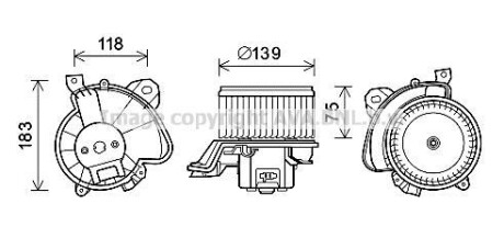 Вентилятор опалювача салону Citroen Nemo Peugeot Bipper Fiat Qubo 1,3HDI 08> Punto 1,4i 07> man AC+/- AVA AVA COOLING FT8431