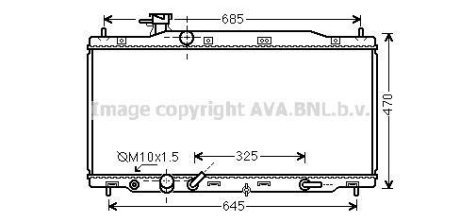 Радиатор охлаждения двигателя Honda CR-V 2.0i 07> АT. AVA COOLING HD2226