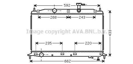 Радиатор охлаждения двигателя Hyundai Accent 1,4-1,6i 05>10 MT AC+/-. AVA COOLING HY2188