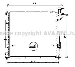 Радіатор охолодження двигуна Hyundai Santa fe 2,2d 06>, 2,0d 2,2d 13> AVA COOLING HY2346