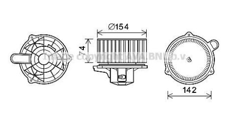 Вентилятор опалювача салону Hyundai Santa Fe II (06-), iX55 (09-), Veracruz (09-) AVA AVA COOLING HY8348