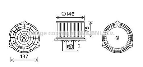 Вентилятор опалювача салону Hyundai Matrix (01-) AVA AVA COOLING HY8403