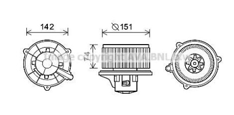 Вентилятор опалювача салону Kia Rio (00-05) 1.3i 1.5i AVA AVA COOLING KA8224