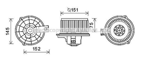 Вентилятор опалювача салону Kia Rio (05-10) AVA AVA COOLING KA8234