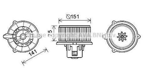 Вентилятор опалювача салону Kia Cerato 1.6i 2.0i (04-) AVA AVA COOLING KA8247