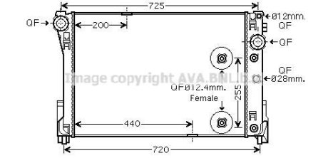 Радиатор охлаждения двигателя MB C204 E212 AC+/-. AVA COOLING MS2491