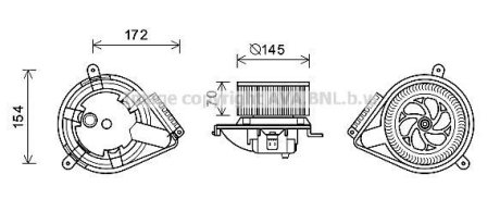 Вентилятор опалювача салону MB Vito V638 AC- AVA AVA COOLING MS8626