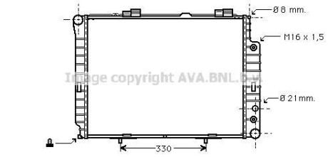 Радіатор охолодження двигуна MB E-class (W210) 2,0i 2,3i 2,4i 2,6i 2,8i 3,2i 5A AVA COOLING MSA2214