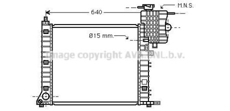 Радиатор охлаждения двигуна MB Vito V638 2,3d 2,2d MT AVA AVA COOLING MSA2264 (фото 1)