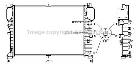 Радіатор, Система охолодження двигуна AVA COOLING MSA2459