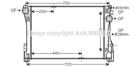 Радиатор охлаждения двигателя MB C204 1,6i 1,8i 2,2CDI, E212 2,0i 08>. AVA COOLING MSA2575