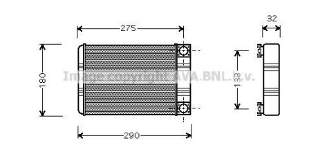 Радіатор опалювача салону MB C203 00>07 AVA AVA COOLING MSA6312 (фото 1)