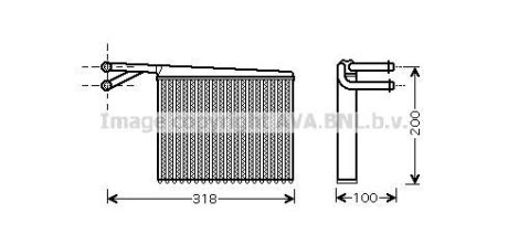 Радиатор отопителя салона MB Sprinter 2,2CDI 00>06 Valeo ver. AVA COOLING MSA6372