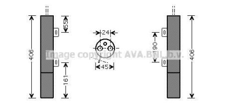 Осушитель кондиционера MB ML164 (06-) 280-450d, GL164 (06-) 320-450d. AVA COOLING MSD090