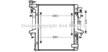 Радиатор охлаждения двигателя Mitsubishi L200 2,5d 05> AT, AVA COOLING MT2204