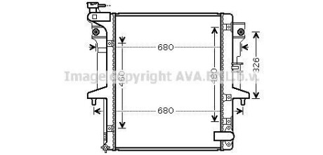 Радиатор охлаждения двигателя Mitsubishi L200 (07-15) 2,5d MT. AVA COOLING MTA2202