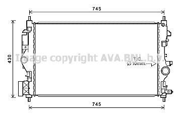 Радиатор, система охлаждения двигателя AVA COOLING OL2683