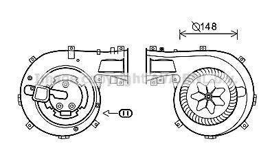 Вентилятор опалювача салону Opel Vectra C 02> climat AVA AVA COOLING OL8618 (фото 1)