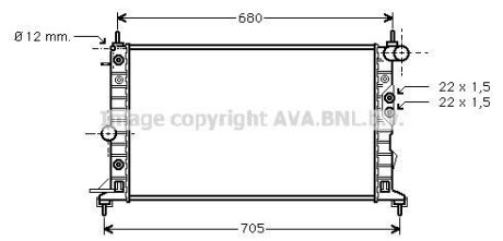 Радиатор охлаждения двигателя Opel Vectra B (96-02) AT. AVA COOLING OLA2220