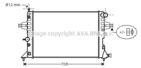 Радиатор охлаждения двигателя Opel Astra G 1,4-1,8i >05 AT AC+ AVA COOLING OLA2254