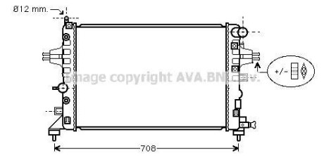 Радіатор охолодження двигуна Opel Astra H (04-) 1,2i 1,4i 1,8i MT AVA AVA COOLING OLA2362 (фото 1)