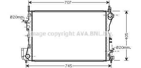 Радіатор двигуна AVA COOLING OLA2395