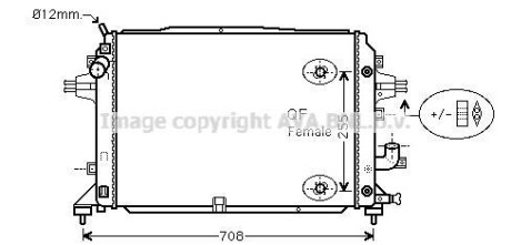 Радиатор охлаждения двигателя Opel Zafira B (06-14) 1,7d 1,9d AT. AVA COOLING OLA2460