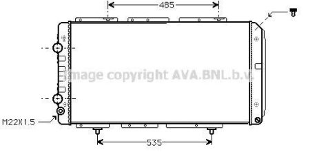 Радиатор охлаждения двигателя PSA Jumper Boxer, Fiat Ducato 2,0-2,8TD 02> MT-AT AC+/-. AVA COOLING PE2150