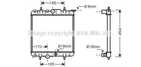 Радіатор двигуна AVA COOLING PEA2224